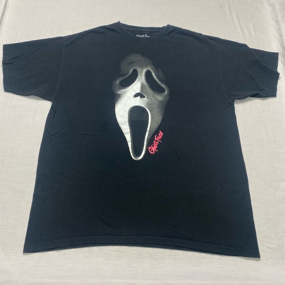 Ghostface Scream Horror Movie Graphic T-Shirt Black Size XL